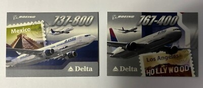#ad 2004 Delta Air Lines Boeing 737 800 767 400 Aircraft Pilot Trading Cards $19.95