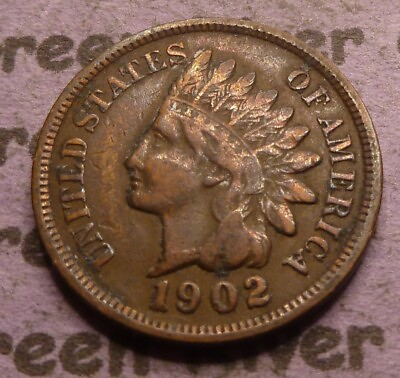 #ad 1902 Indian Head Cent #A4 02 Better grade Coin $9.99