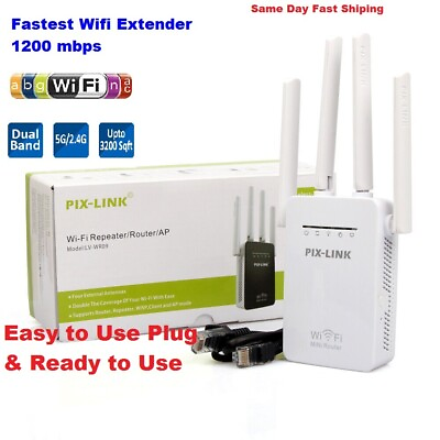 #ad 1200Mbps WiFi Range Extender Repeater Wireless Amplifier Router Signal Booster $13.88