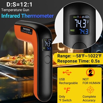 #ad Rechargeable Infrared Thermometer Gun Colorful Display Digital Laser Temperature $17.41