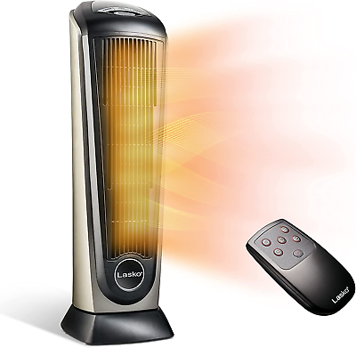 #ad Oscillating Ceramic Tower Space Heater for Home with Adjustable Thermostat Time $76.05