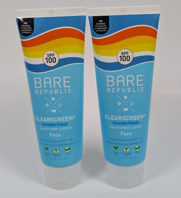 #ad Bare Republic 2 Pk Clearscreen Invisible Finish Face Sunscreen SPF 100 2oz 05 24 $15.88