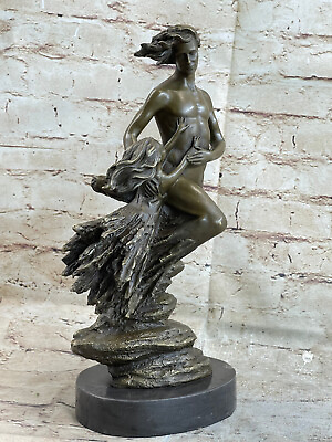 #ad Iconic Bronze Masterpiece by Vitalh Nude Male with Little Girl Bronze Sculpture $349.00