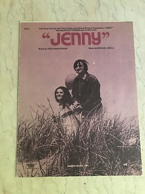 #ad Michael Small sheet music JENNY #x27;70 from film;MARLO THOMAS on COVER 4 pp VG $19.60