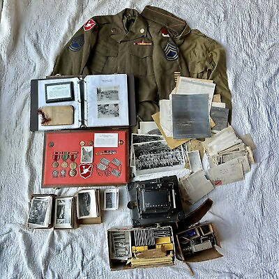 #ad WWII Bushmaster 1279th Combat Eng Group Uniform Medals 1000s Photos In Theatre $6500.00