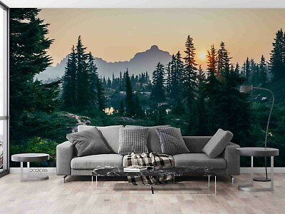 #ad 3D Forest Landscape Sunset Wallpaper Wall Mural Removable Self adhesive 626 AU $269.99