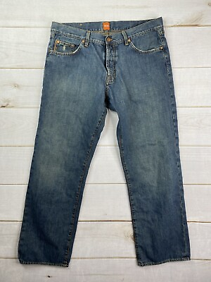 #ad Hugo Boss Jeans Mens 38x32 Medium Wash Button Fly Straight Leg $29.99