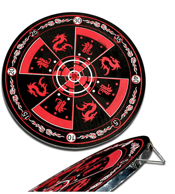 #ad LARGE 14.6quot; RED DRAGON THROWING KNIFE TARGET BOARD Ninja Training Practice $29.99