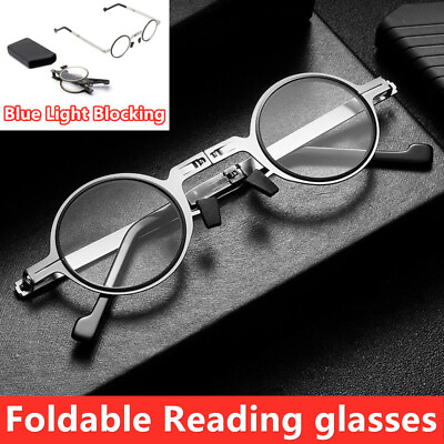 #ad Round Filter Blue Light Blocking Folding Foldable Reading glasses K $15.29