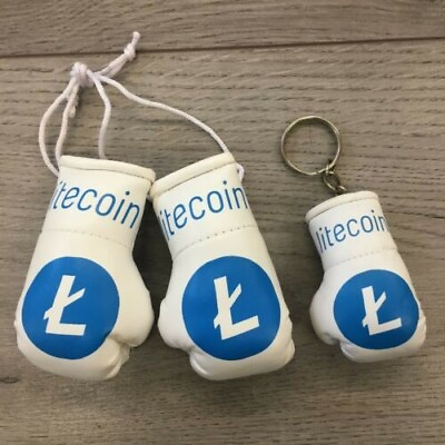 #ad Litecoin LTC Car Mini Boxing Gloves amp; Keyring Accessories Crypto Currency Set GBP 9.50