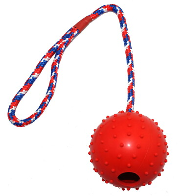 #ad Rubber Ball Chew Toy with Tug Rope $10.95