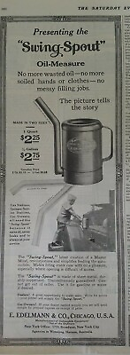 #ad 1919 Edelmann amp; Co vintage swing spout oil measure can vintage original ad $9.99