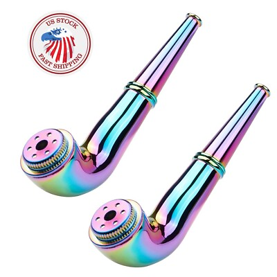 #ad Pack of 2 3.5quot; Metal Detachment Tobacco Smoking Pipe with Cap amp; Box Hand Pipe $17.09