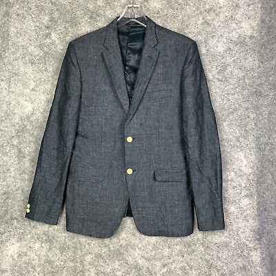 #ad Studiosuits Bespoke Blazer Jacket Mens Size 40 Hand Crafted Two Button Navy Blue $49.99