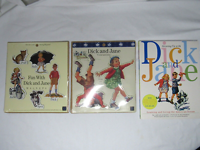 #ad DICK AND JANE BOOK GROWING UP AND FRIDGE MAGNETS LOT SEALED $22.95