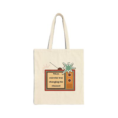 #ad Retro When Exercise Was Changing the Channel Cotton Canvas Tote Bag $22.27