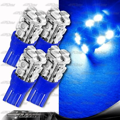 #ad 4x Blue SMD 12 LED 12v Replacement T10 Wedge Light Bulb 194 2450 2652 2921 2825 $8.49