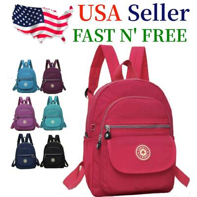 #ad Waterproof Mini Backpack Women Purse Nylon Shoulder Rucksack Small Travel Bag $13.99