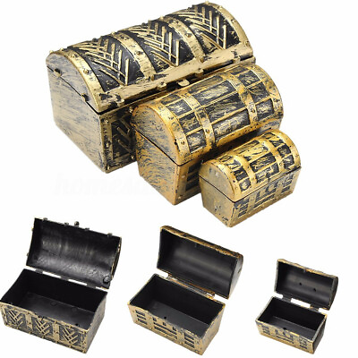 #ad Pirate Jewelry Storage Box Case Holder Vintage Mini Treasure Chest Xmas Gift C $2.98