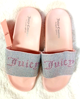 #ad JUICY COUTURE Wander Slide Sandals Womens Embellished Slip On Pink 10M $36.99