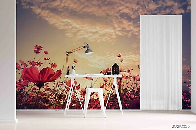 #ad 3D Floral Sunset Wallpaper Wall Mural Removable Self adhesive Sticker365 AU $89.99