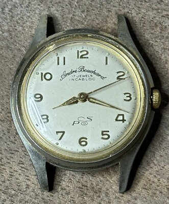 #ad Vintage Andre Bouchard Manual Wind 17J Wrist Watch Swiss Made Runs $35.00