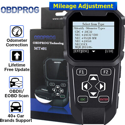 #ad OBDPROG MT401 Car Odometer Mileage Correction Adjustment Reset Tool OBD2 Scanner $280.00