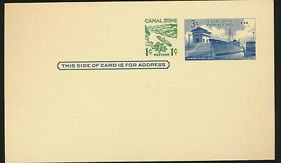 #ad Canal Zone UX13 Mint Unused Condition 1963 ship in Panama Canal Lock Surcharge $2.47