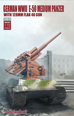 #ad ModelCollect 1 72 UA 72099 WWII German E 50 Medium Panzer with 128mm Flak 40 Gun $31.30