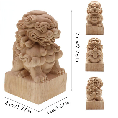 #ad 1pc Wood Carved Lion Home Decor Applique Wooden Mouldings Decal Furniture Gift $24.73