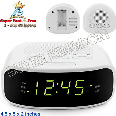 #ad Alarm Clock Buzzer With Digital AM FM Radio LED Snooze Display Battery Backup 5quot; $31.15