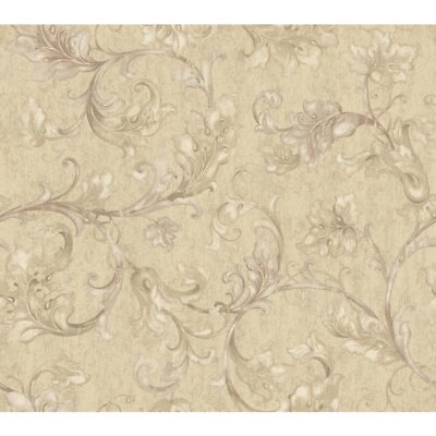 #ad York Wallcoverings EP6165 Acanthus Leaf Trail Wallpaper Beige Tan Taupe $28.29