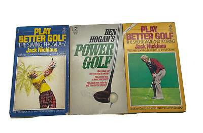 #ad Jack Nicklaus Play Better Golf book lot plus Ben Hogans POWER GOLF 3 PB $28.00