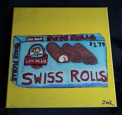 #ad Swiss Rolls #1 Painting 12quot;x12quot; Acrylic on Stretched Canvas 2018 $40.00