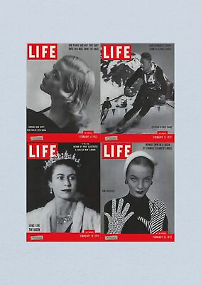 #ad Life Magazine Lot of 4 Full Month February 1952 4 11 18 25 $63.00