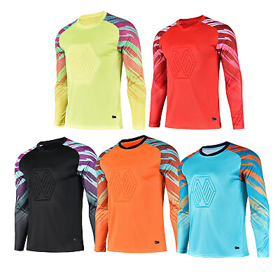 #ad Kid Boys Soccer Jersey Goalkeeper Uniform Padded Football Training Tops T Shirts $20.14