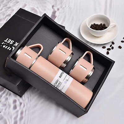 #ad Gift Pack 304 Stainless Steel Vacuum Thermo Flask Set W 2cups insulated Bottle $18.00