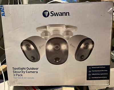 #ad Swann Home Security System 3 Outdoor Spotlight Cameras $145.00