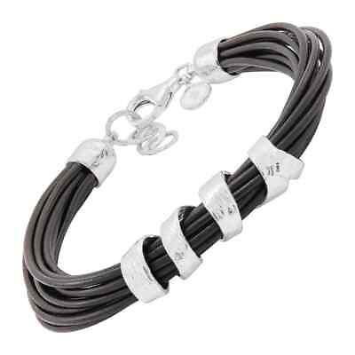 #ad Silpada #x27;Fresh Twist#x27; Serling Silver Leather Bracelet 7.5quot; $100.00