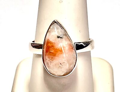 #ad Natural Sunstone 925 SterlingSilver Ring Jewelry s. JY338 $13.99