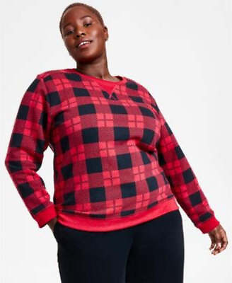 #ad Karen Scott Plus Size Printed Sweatshirt New Red Amore SIZE1X $19.99