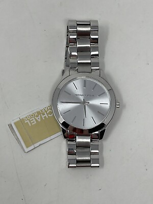#ad Michael Kors MK3178 Slim Runway Mono Silver Toned Stainless Steel Wrist Watch $92.00