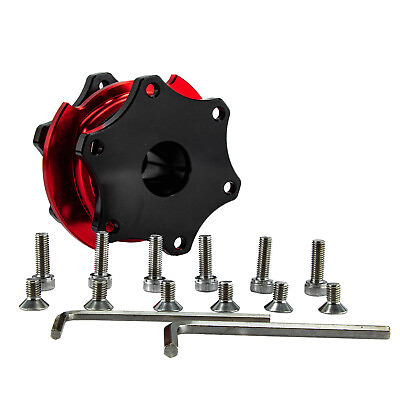 #ad New Aluminum Steering Wheel Quick Release Adapter Black Red Ring TT $69.00