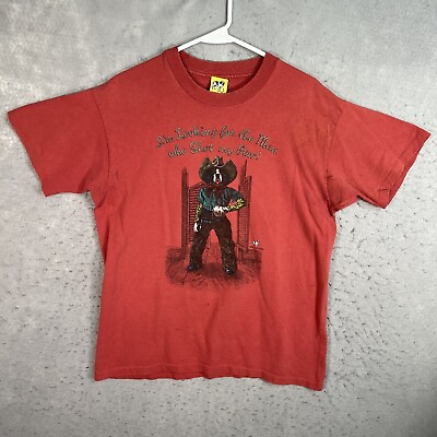 #ad Vintage Big Dogs Man Who Shot My Paw Cowboy T Shirt Adult Large Red $12.99