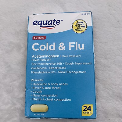 #ad Equate Severe Cold amp; Flu Caplets 24 Count Exp 4 26 $8.09
