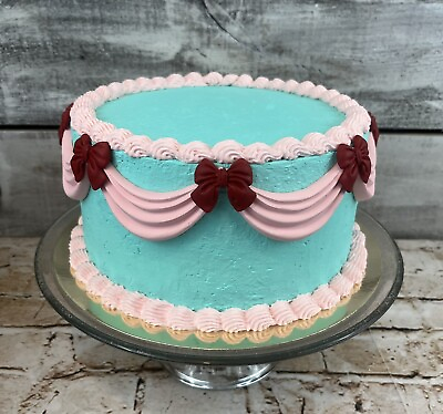 #ad Birthday Cake Fake Vintage Style Teal Cake Faux Cake Fake Display Cake Prop $49.99
