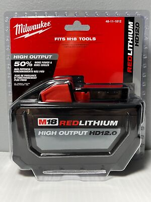 #ad Milwaukee M18 High Output Lithium Ion Battery 48 11 1812 HD 12.0 1PCS $139.00
