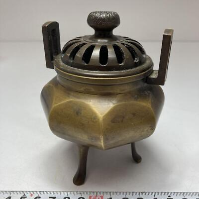 #ad incense burner W3.3”x H4.5quot; 14.4oz. Japanese antique $140.24
