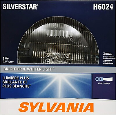 #ad SYLVANIA H6024 SilverStar 7 inch Round Sealed Beam Headlight $22.94