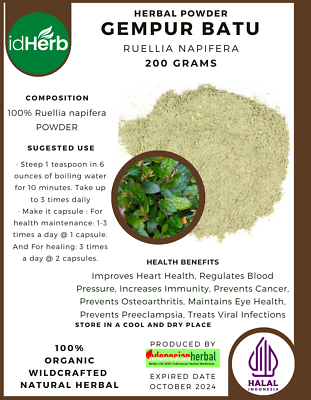 #ad idHerb POWDER RUELLIA NAPIFERA GEMPUR BATU Natural Organic Herbal Herbs $18.50